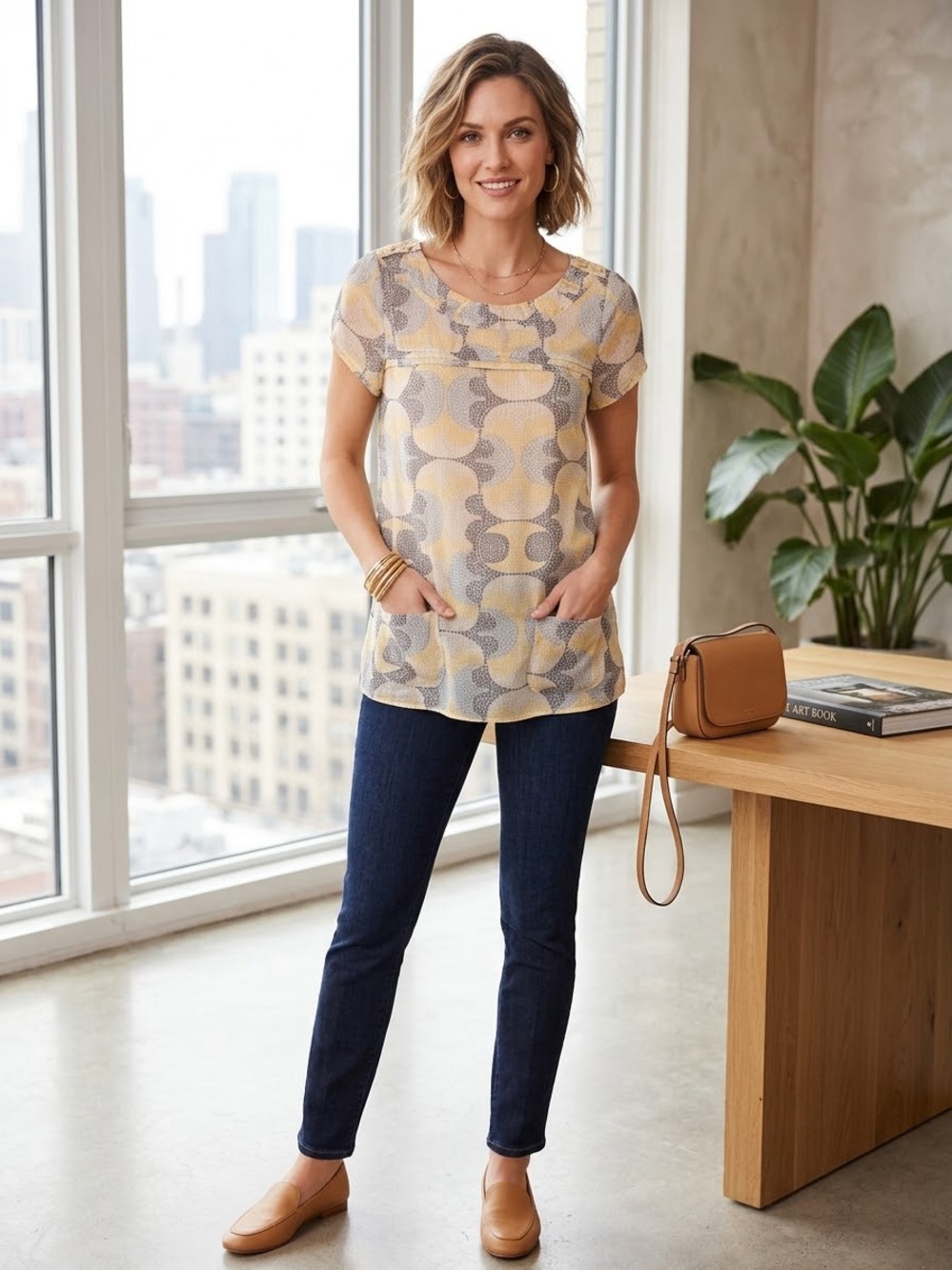 We Love Vera for Anthropologie Women’s Short-Sleeve Printed Pocket Tee